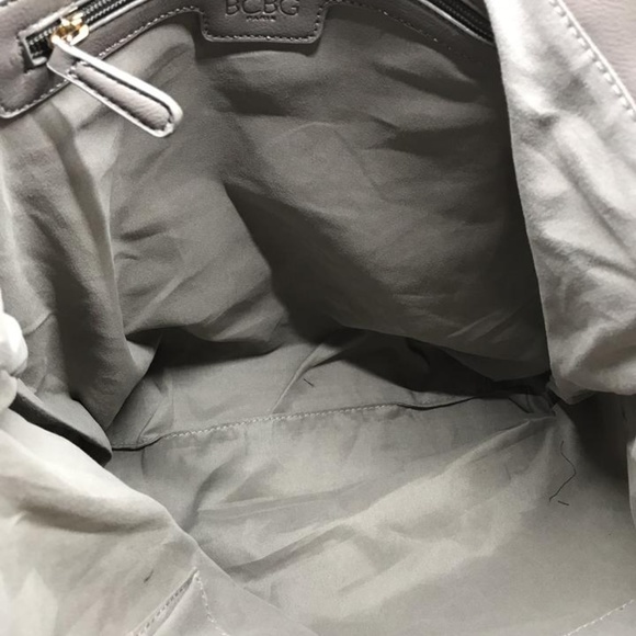 BCBG Fringe Tote Gray Faux Leather Shoulder Bag - Picture 2 of 8